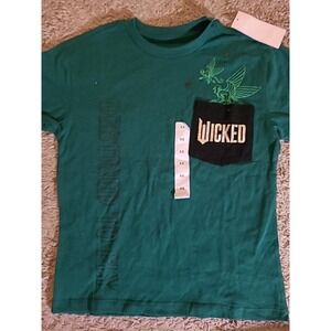 Youth Size XS Wicked T Shirt, With Pocket, Green, NWT